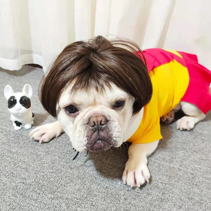 Pet Wigs Cosplay Props Funny Dogs Cats Cross-Dressing Hair Hat Costumes Head Accessories for Halloowen Christmas Pets Supplies