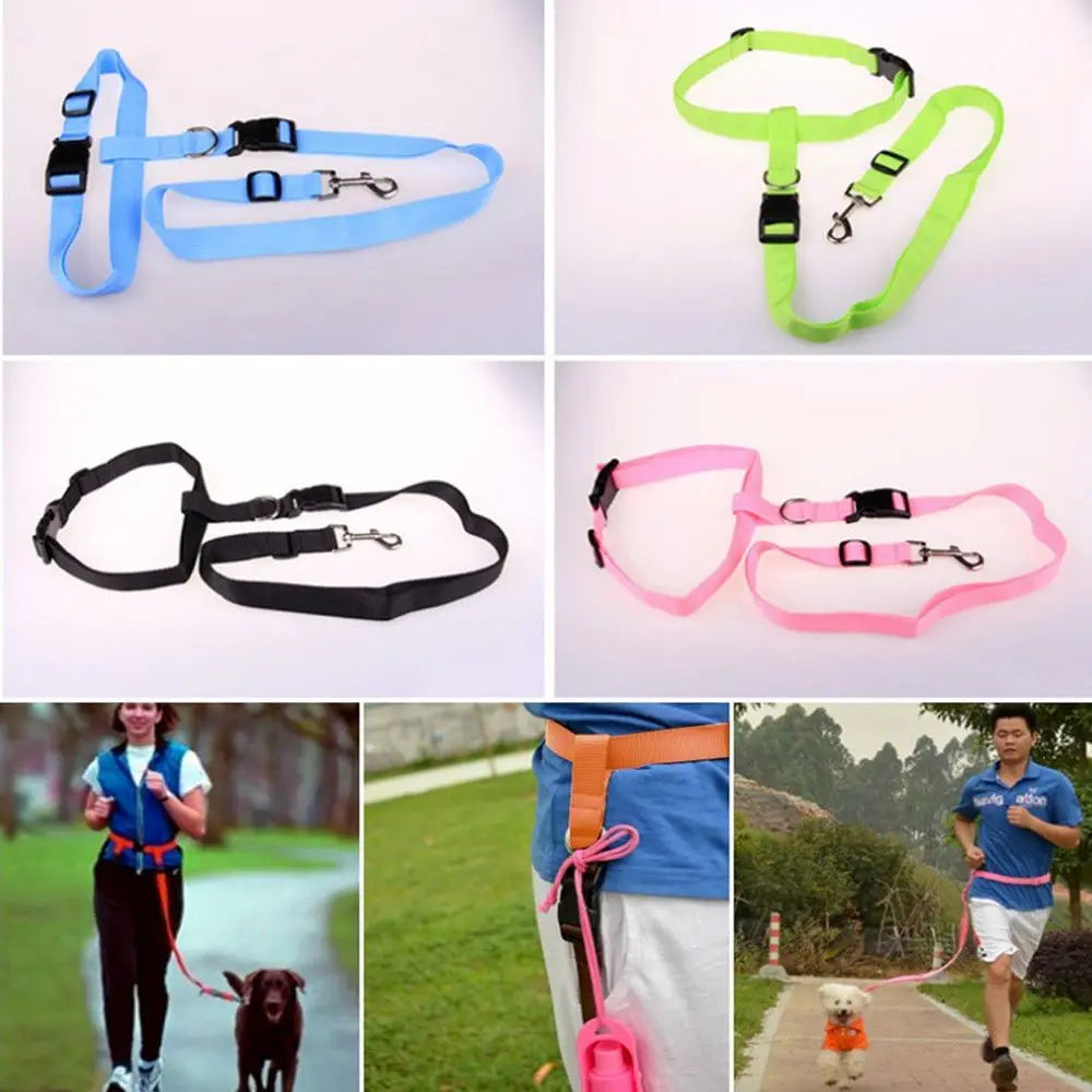 1PC Great Easy Adjustable Handsfree Dog Pet Walking Running Jogging Lead Leash Waist Belt Chest Strap Gift Pets Supplies