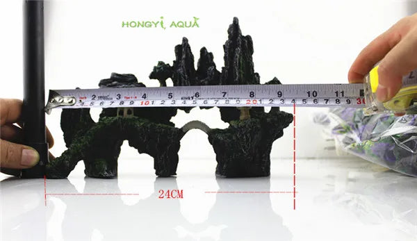 1 piece resin large/small size rockery stone fish tank landscaping aquarium decoration rockery mountain hiding cave pet supplies