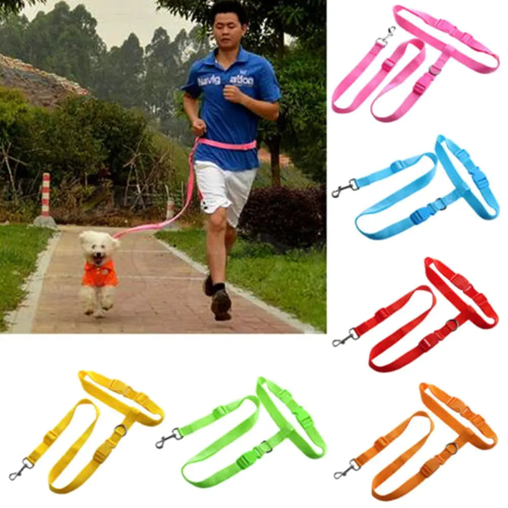 1PC Great Easy Adjustable Handsfree Dog Pet Walking Running Jogging Lead Leash Waist Belt Chest Strap Gift Pets Supplies