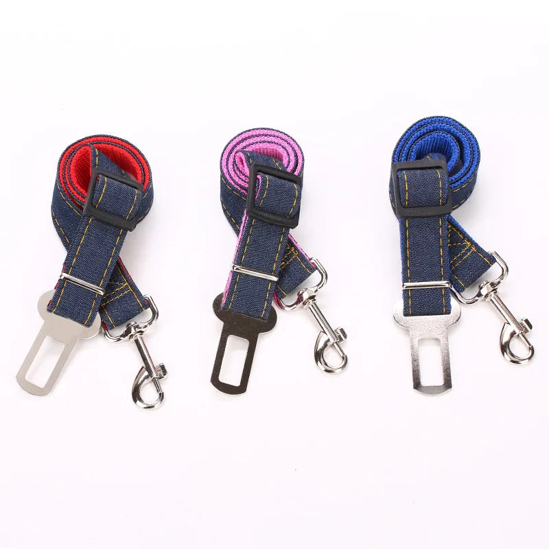 Adjustable Puppy Dog Car Seat Belts Nylon Pet Vehicle Seatbelt Lead for Dogs Pets Supplies Safety Lever Auto Traction Products