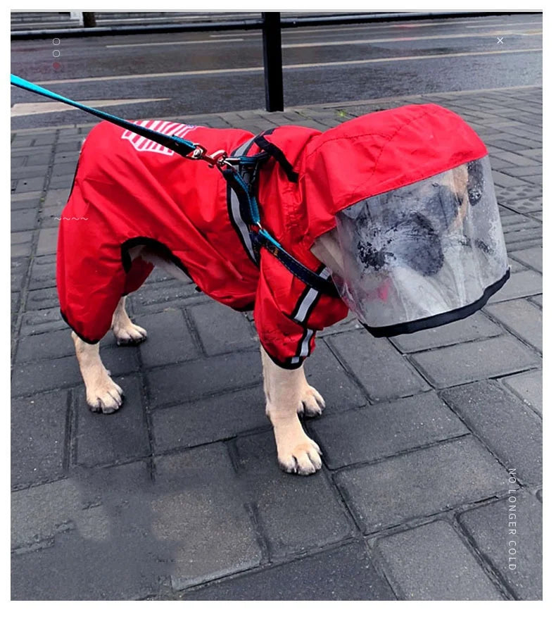 Dog Face Raincoat With Hats Pet Reflective Rainproof Clothes Hoodies Rain Jacket Coat For Small Medium Dogs Apparel Costume