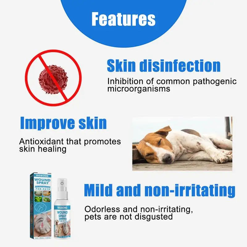 30ml Pet Skin Care Spray Cats Dogs Itch Relief For External Use Prevent Skin Problems Improve Skin Protection Gently Soothes