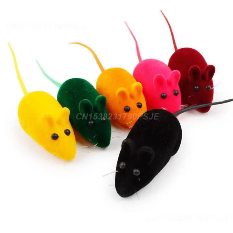 2/3/4PCS Pet Toys Fascinating Game Time Colorful Design Children's Musical Instruments Fun Cat Toy Flocked Mouse Popular Choice