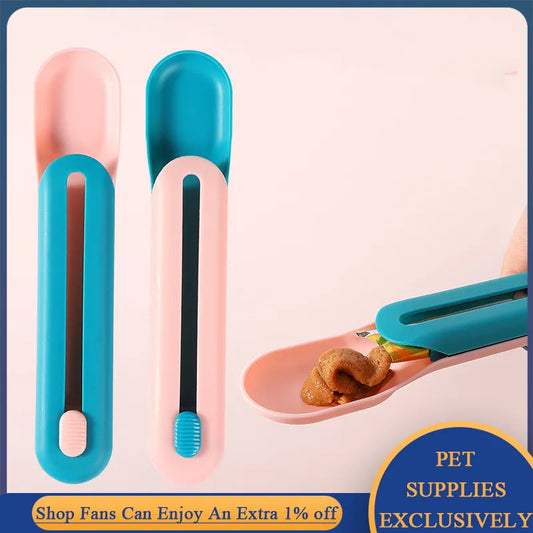 Pet Feed Spoon Food Scoop Cat Treat Bars Squeezer Cereal Dispenser Puppy Kitten Snack Liquid Food Scoop Kitty Treat Accessories