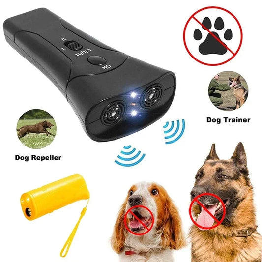 Pet Dog Repeller Anti Barking Stop Bark Dogs Training Device LED Ultrasonic Dog Adapter Without Battery Pets Supplies Wholesale