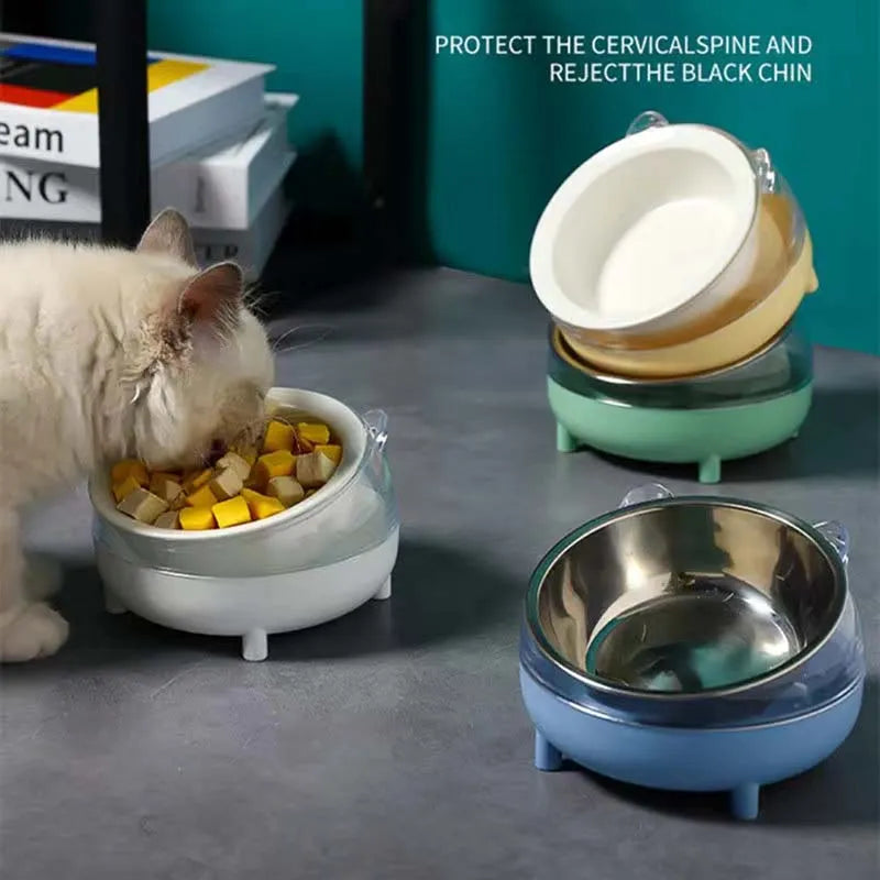 Cat Dog Feeder Bowl Pet Food Drink Bowls Non-slip Pet Stainless Steel Double Use New Four Legs Desgin Pets Supplies