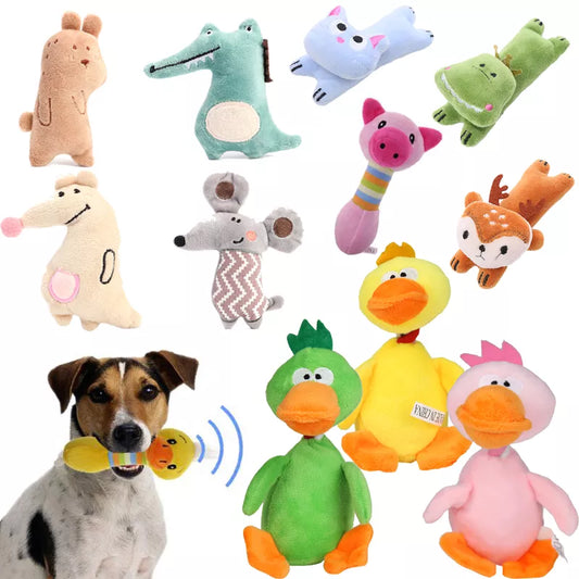 1PC Animal Pet Doy Toys Pet Chew Squeaker Sound Toy for Dog Cats Playing Interactive Pig Duck Toy Pet Supplies