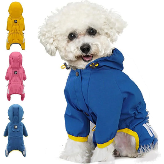 Dog Raincoat Reflective Waterproof Lightweight Pet Clothes for Chihuahua Maltese Rain Coat Small Medium Dogs Jumpsuit Raincoat