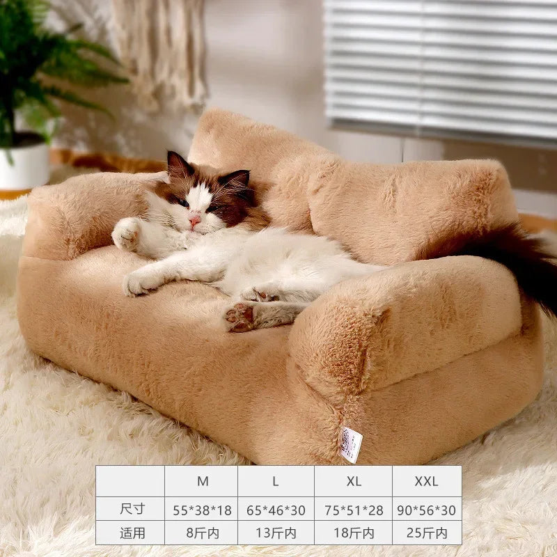 Cat sofa bed Plush Dog Sofa Beds Washable Warm Pet Dog Nest Cat Beds Thicken Comfortable Cushion Dog Sleep Cat Furniture