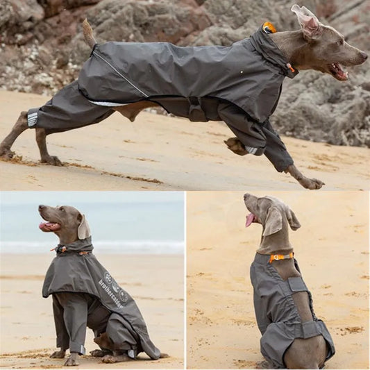 Waterproof Dog Raincoat Jumpsuit For Medium Large Dogs Rain Coat Outdoor Pet Clothes Puppy Doberman Labrador Husky Jacket