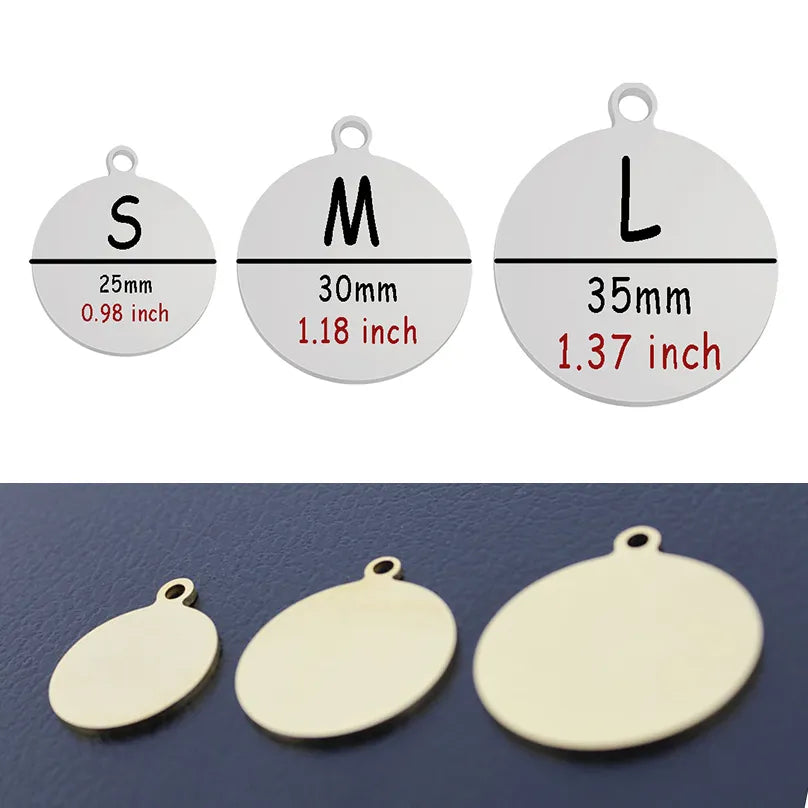 Cat Dog ID Circle Tag Collar Pendant