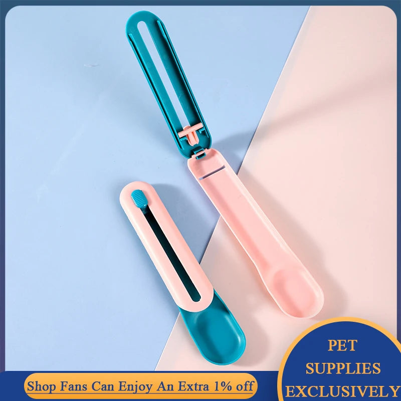 Pet Feed Spoon Food Scoop Cat Treat Bars Squeezer Cereal Dispenser Puppy Kitten Snack Liquid Food Scoop Kitty Treat Accessories