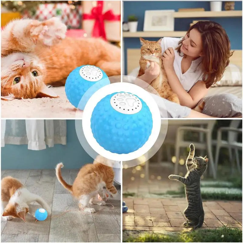 Cat Toy Ball Sound Interactive Rechargeable Sounding Toy Ball For Pet Exercise Quiet Remote-Controlled Kitten Sounding Balls Toy