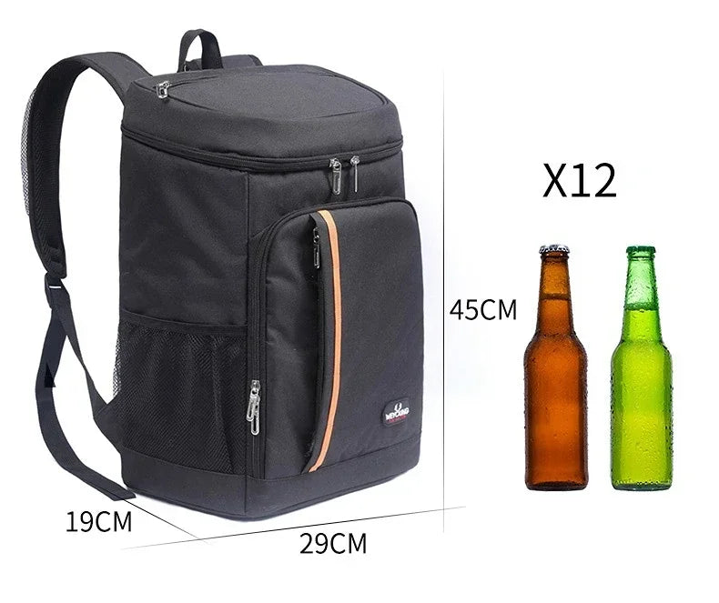 24L Outdoor Cooler Bag Thermal Backpack Insulated Picnic Lunch Bag Camping Food Drink Refrigerator Bag Leakproof Travel Backpack