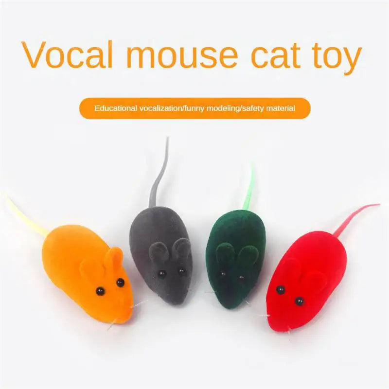 2/3/4PCS Pet Toys Fascinating Game Time Colorful Design Children's Musical Instruments Fun Cat Toy Flocked Mouse Popular Choice