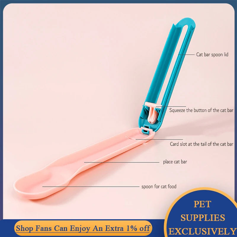 Pet Feed Spoon Food Scoop Cat Treat Bars Squeezer Cereal Dispenser Puppy Kitten Snack Liquid Food Scoop Kitty Treat Accessories