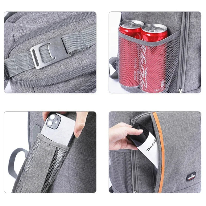 24L Outdoor Cooler Bag Thermal Backpack Insulated Picnic Lunch Bag Camping Food Drink Refrigerator Bag Leakproof Travel Backpack