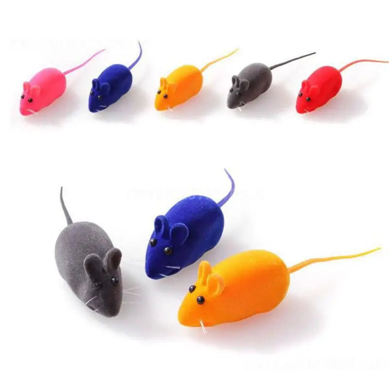 2/3/4PCS Pet Toys Fascinating Game Time Colorful Design Children's Musical Instruments Fun Cat Toy Flocked Mouse Popular Choice