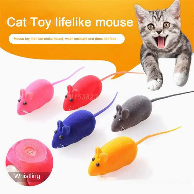 2/3/4PCS Pet Toys Fascinating Game Time Colorful Design Children's Musical Instruments Fun Cat Toy Flocked Mouse Popular Choice