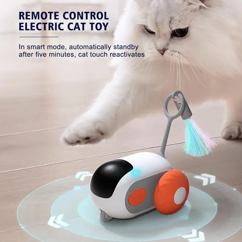 Cat Automatic Gravity Intelligent Interactive Toy Remote Cat Feather Funny Control Interactive Electric Toy Car Cat Toy Sma Y0T4