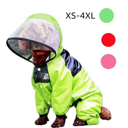 Dog Face Raincoats Pet PU Waterproof Rain Coats Jacket Jumpsuit Hoodies Clothes Puppy For Medium Small Dog Apparel Costume